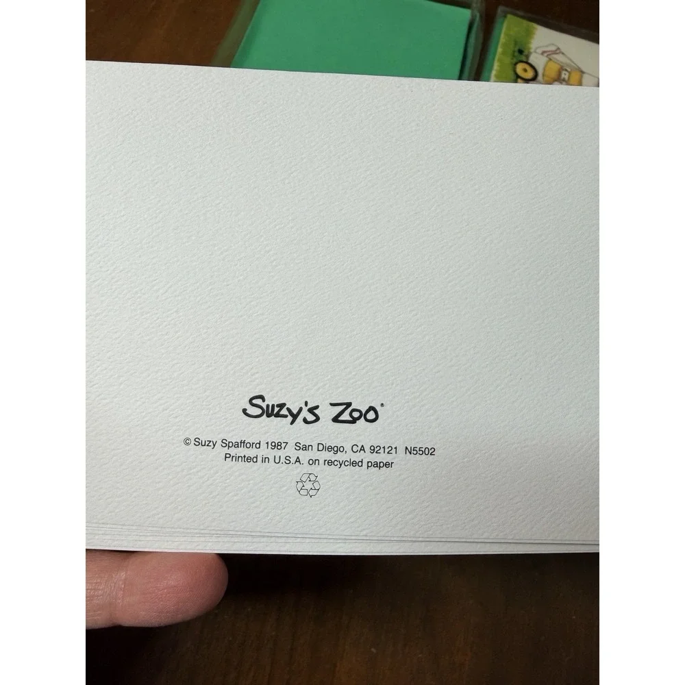 Vtg Suzy's Zoo 12 Note Cards & Envelopes Suzi Cat Golf 1987 NOB